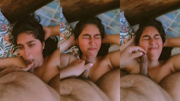 cute sexy girl ka deep blowjob or facial video